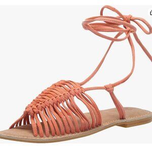 Seychelles Women's Distant Shores Flat Sandal Coral Leather Women's Size 6 Beach